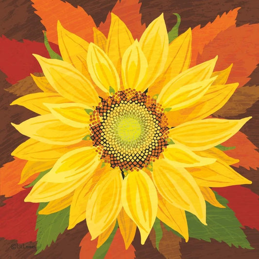 October Sunflower Beverage Napkin