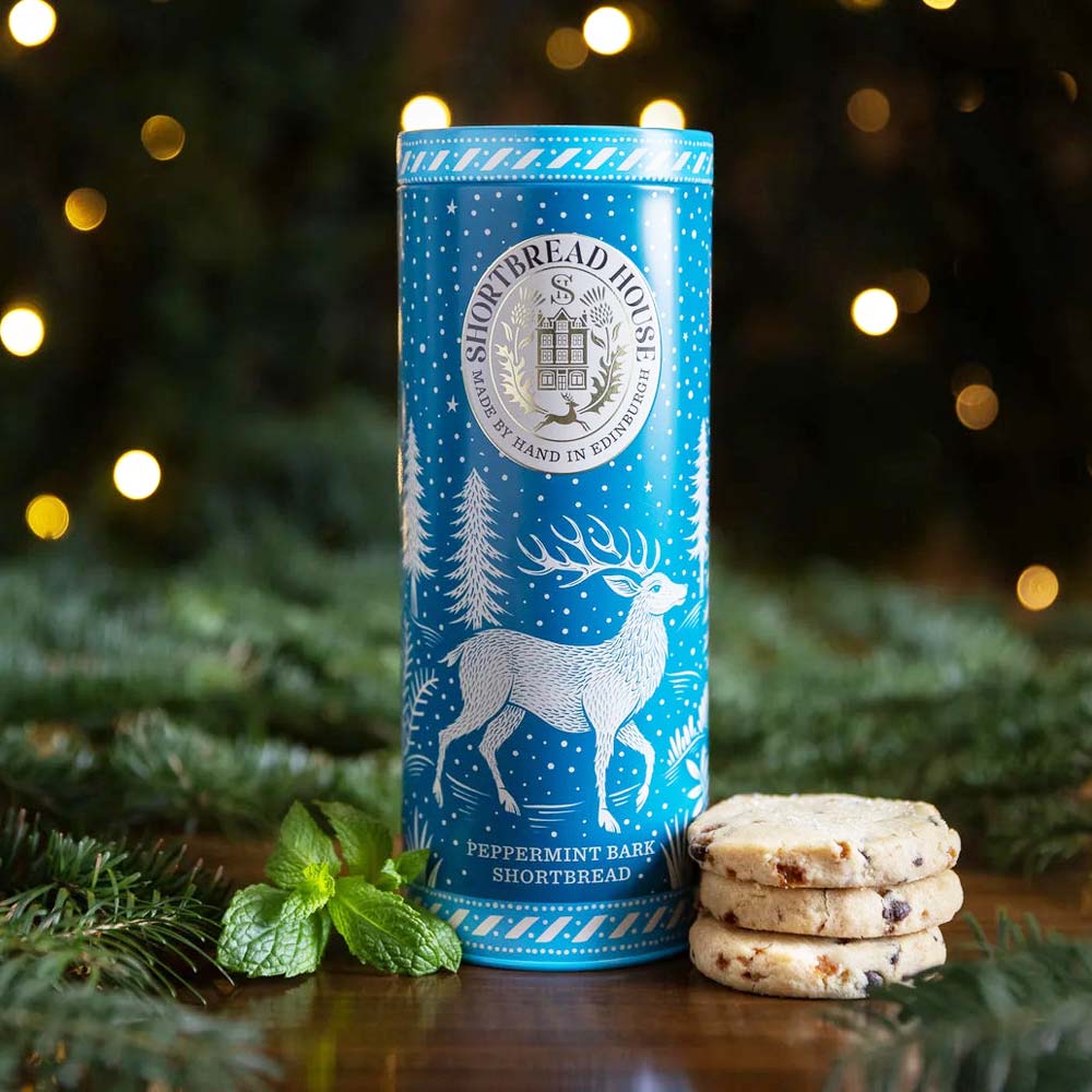 Peppermint Bark Scottish Shortbread Holiday Tin