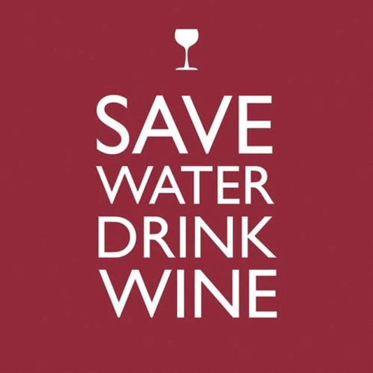 Save Water Drink Wine Cocktail Napkin