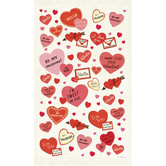 Valentine Hearts Tea Towel