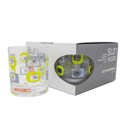Atomic Acrylic Old Fashioned Glasses | Blue | Set of 4