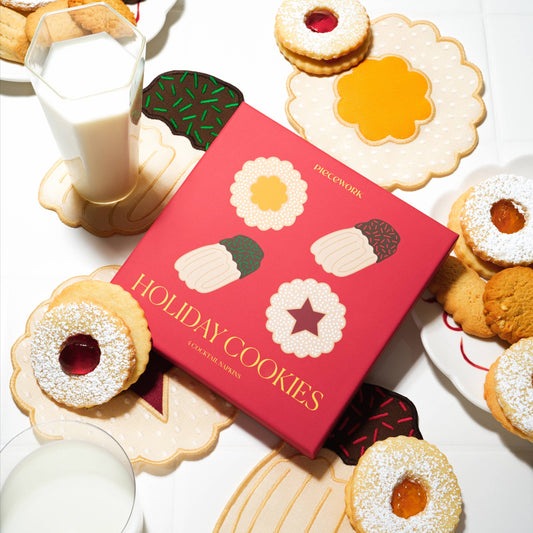 Holiday Cookies Linen Cocktail Napkins | Set of 4