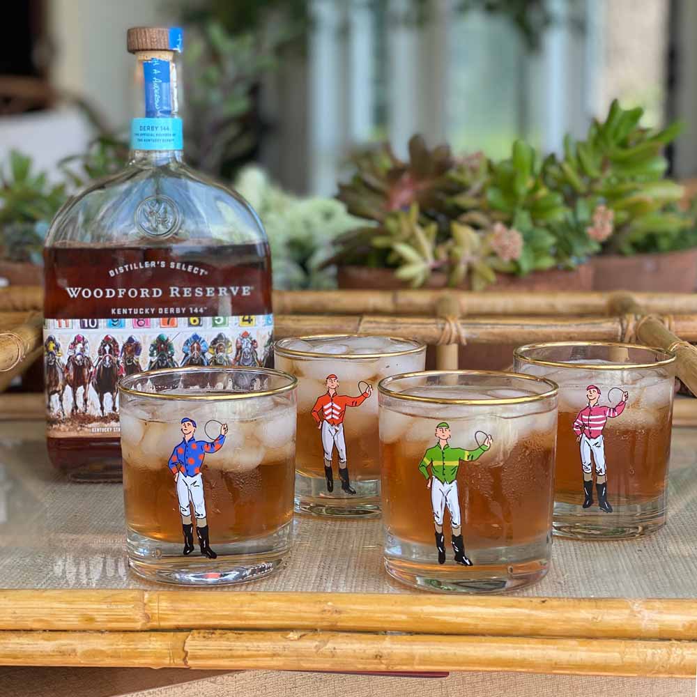 Jockey Silks Bourbon Glasses | Set of 4 - The Savory Pantry